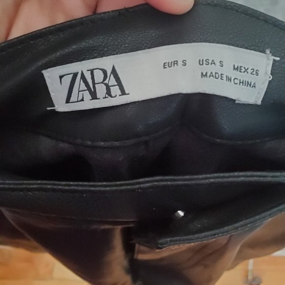 ZARA FAUX LEATHER PANTS - Picture 9 of 9
